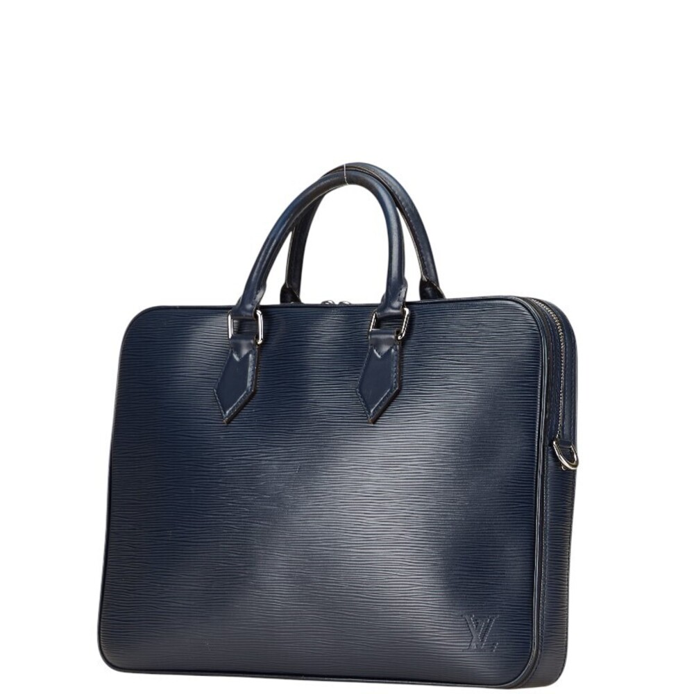 Louis Vuitton Leather Business Blue Marine Blue Briefcase Epi Dandy Bag